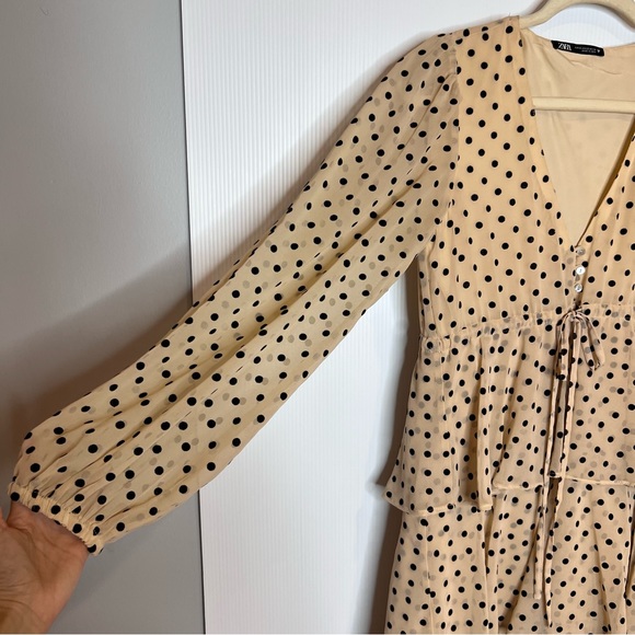ZARA Polka Dot Tiered Maxi Dress. Size XS - Picture 8 of 16